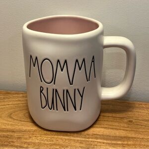 Rae Dunn “MOMMA BUNNY” Mug – White with Pink Interior – Easter